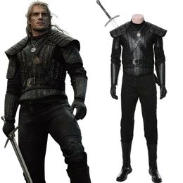 Movie The Witcher Cosplay Geralt of Rivia Costume Halloween Adult Male Outfit253O