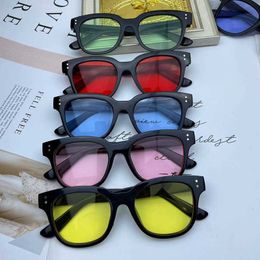 New men's and women's trendy round face square thick frame Korean version G* sunglasses star style simple large plain light mirror