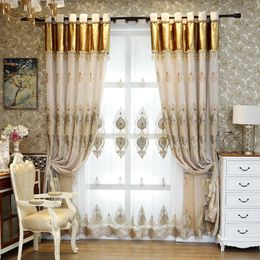 Retro European Luxury Curtains for Living Room Bedroom Embroidered Print Embossed Chenille Widow Curtain Blackout Curtains Tulle 240115