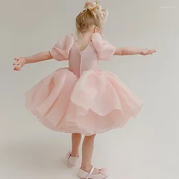 Girl Dresses Baby Girls Dress Party Spanish Princess Pageant Flower Performance Gown Puff Sleeve Tutu Blush Pink 1-12Y