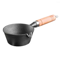 Pans Mini Oil Pan Frying Deep Griddle Non Stick Milk Heating Pot Wooden Pancake Cooking Baby