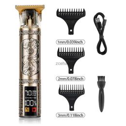 Electric Shaver T9 Hair Clipper Electric Clipper Hairdressing USB Electric Three-speed Speed Adjustment Large-screen Power Display Metal Shaver