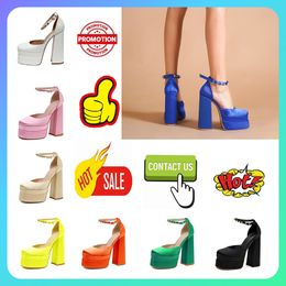 Designer Casual Platform Luxury High Heels Dress Shoe for women patent leather style Thick soles Heel Increase height Anti slip wear resistant party