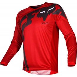 2024 Men's T-shirts Fox Speed Deceleration Mountain Road Bicycle Cycling Suit Spring Thin Long Sleeve Quick Drying and Breathable