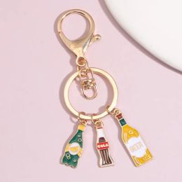 Unique Beer & Wine Cup Charm Keychain - Perfect for Car Keys & Beer Festivals 10Pcs/lot LL