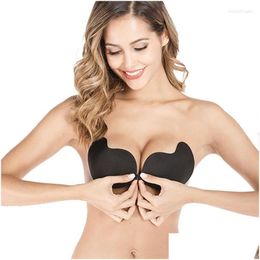 Bras Invisible Push Up Bra Backless Strapless Seamless Front Closure Bralette Underwear Women Self-Adhesive Sile Sticky Bh Drop Deliv Dhhca