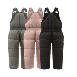 Children Winter Warm Overalls Girls Boys Winter Thick Pants Cotton Filling Kids Overalls for KIds Trousers 1-5 Years Jumpsuit 240115