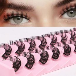 False Eyelashes 10 Pairs Lashes DD Curl Russian 3D Mink Reusable Fluffy Strip