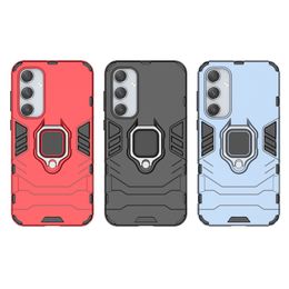 Car Holder Magnet Cases For Samsung A35 A55 Xiaomi 14 Pro Redmi 13C K70 K70E Note 13 plus Huawei Honour 100 Hybrid Shockproof Hard PC TPU Metal Finger Ring Defender Cover