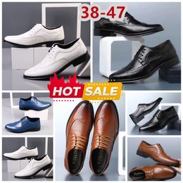 Model Formal Designer Dress Shoes Men Black Blue Leather Shoes Pointed Toe party suit Men's Business designer Shoes 38-47