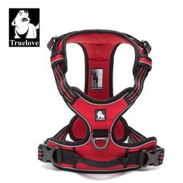 Truelove Reflective Nylon large pet Dog Harness All Weather Padded Adjustable Safety Vehicular leads for dogs pet TLH5651 240115