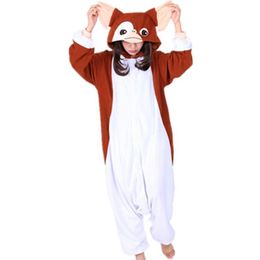 2018 New Kawaii Brown Gremlins Gizmo Cosplay Costume Onesies Halloween Carnival Party Christmas Adult monkey Onesie Jumpsuit tops 277a