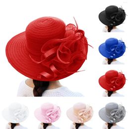 Wide Brim Hats Spring Summer Mesh Sunshade Hat Flower Temperament Women Visor Visors For Large Heads Extra