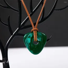 Pendant Necklaces Blackish Green Coraline Heart Necklace Long Adjustable Leather Chain Halloween Festival Gift