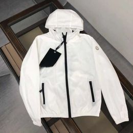 Design Men's Fashion Spring Autumn Windproof Waterproof Casual Coat Black and White Two-color Storm Solid Color Jacket