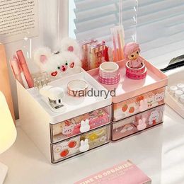 Storage Boxes Bins Kawaii Desktop Organiser Storage Box Transparent Drawer Ins Student Stationery Rack Home School Cosmetics Cute Desk Organizingvaiduryd