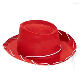 Berets For Creative Wide Brim Felt Hat Western Style Cowboy Cap Comfort Kids Child Teens Costume Accessories Outdoor Dropship