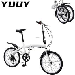 Bikes Folding Bike with Adjustable Carbon Steel Lightweight Bicycle Exercise Bike Long Journey Outdoor 7-Speed 20 in