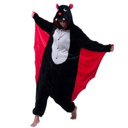 New Vampire Devi Costume Onesies Adults Black Bat Man Women s Evil Bat Cosplay Onesies Halloween Party Costumes Cartoon Animals Ba231G