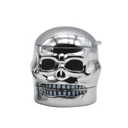 3 Layers Skull Metal herb Tobacco Grinders smoke shop cnc teeth Philtre net dry herb disposable shisha pen bong wee grinder ZZ