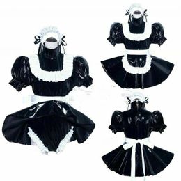 Sissy Maid PVC dress Romper sissy boy CD TV Tailor-made Cosplay Costume276r