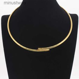 Designer Necklace Pendant Titanium Jewelry Wholesale Ladies Smooth Hard Ring Necklace Classic Nail Drill Collar 6PNJ 6PNJ