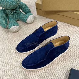 LP Loafers Designer loro piano Shoes loro shoes Open Walk Suede Shoes man Women Leather Shoes Men's High Top Slip on Casual Walking Flats Classic Ankle Boot shoeHVL0