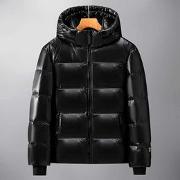 Men's Down Parkas New Long Down Jacket Black Gold Couple Fashionable Short Bread Jacket Duck Down Thickened Warm Casual Men's Jacket