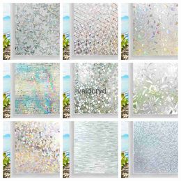 Wall Stickers 3D Mosaic Rainbow Window Film Privacy UV Protection Static Cling Adhesive Window Stickers for Home Removable Heat Insulationvaiduryd