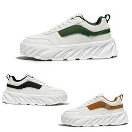 Men Casual Shoes Comfort Lace-Up Wear-Resistant Round Toe Green Black Yellow Men Trainers Leisure Shoes