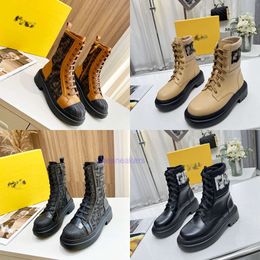 2024 Italy Women Designer Boots Cowboy Domino F Ankle Boot Combat Knight Booties Stretch fendilism High Heel Sneaker Winter Womens Shoes Lace Up