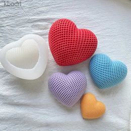 Craft Tools 3D Woven Love Heart Silicone Mold Diy Handmade Heart-shaped Candle Soap Plaster Cake Chocolate Baking Tool Valentine's Day Gift YQ240115