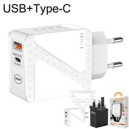 Z-20W Type-C+USB dual port charger wall adapters phone laptop charger EU/US/UK adapted For iphone Samsung Smart phone