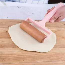 Baking Tools Kapmore 1pc Portable Rolling Pin Wooden DIY Dough Roller Pastry With Handle For Kitchen