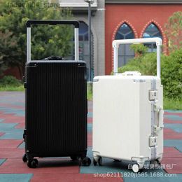 Suitcases Luggage Aluminium Frame Female 20-Inch Boarding Bag Male 260000-Way Wheel Wide Trolley Suitcase Male 24 Large Capacity Password S Q240115