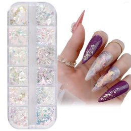 Nail Glitter Shiny Sequins Acrylic Flakes Art 12 Colors DIY Manicure Multifunctional Women Girls Holographic Party Supplies