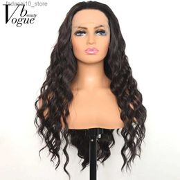 Synthetic Wigs Voguebeauty Darkest Brown Synthetic Lace Front Curly Wig Heat Resistant Fibre Natural Hairline Cosplay For Women Q240115
