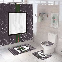 Seat Covers Bath Shower Curtains Set Non Slip Toilet Mats Fashion Bathroom Accessories Home Decor