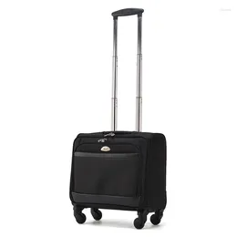 Suitcases Nylon 16"Inch Multifunction Cabin Rolling Luggage Travel Suitcase Bag With Laptop Lining