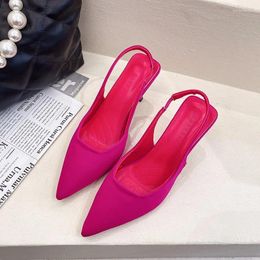 Dress Shoes Summer Women Heels Sandal High Sexy Ladies Solid Color Point Slingbacks Fashionable Sandals To Wear Outside