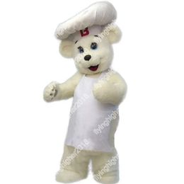 Halloween Fursuit Cute Chef Bear Mascot Costume Unisex Cartoon Anime theme character Carnival Men Women Dress Christmas Fancy Performance Party Dress