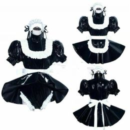 Sissy Maid PVC dress Romper sissy boy CD TV Tailor-made Cosplay Costume186u