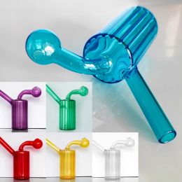 Colourful Thick Glass Hookah pipe Oil Dab Rig Tobacco Bowl Integrated Glass burner Percolater Bubbler bong Water Pipes Shisha Hookahs ZZ