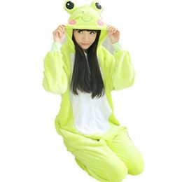 Unisex Men Women lady clothes Adult Pyjamas Cosplay Costume Animal Onesie Sleepwear Cartoon animals Cosplay CUTE Frog sleepsuit 1998