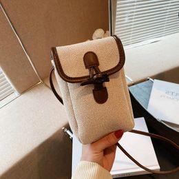 Waist Bags Simple Casual Small Women's 2024 Special-Interest Design Messenger Bag Fashion All-Match Trend Canvas Mobile Phone