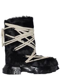 2023ss High Top Quality Real Fur Cusotmized Made Rock Platform Snow Boots Archive Octopus Sole Exclusive Botas