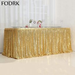 Gold Sequin Table Skirt Tables Cloth Birthday Party Decor Wedding Christmas Accessories Sweets Tablecloth Decoration Festival 240113