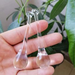 Chandelier Crystal 10PCS 20x80mm Clear Raindrops Lamp Glass Hanging Pendants Beads Curtain Accessories Decor Parts DIY