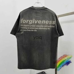 Men's T-Shirts Nice Washed Embroidered Letters T-shirt Men Women Tie-dyed 2024ss Summer Style Top Tees T Shirtyolq
