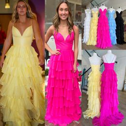 Ruffle Chiffon Prom Dress 2k24 Fitted Taffeta Pageant Social Sorority Formal Evening Event Special Occasion Gala Cocktail Red Carpet Runway Gown Photoshoot Slit